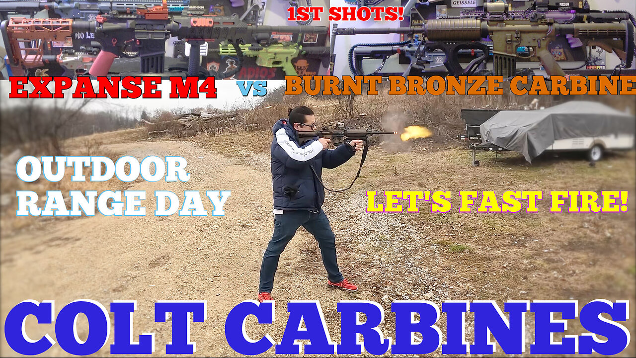 COLT CARBINEs : BURNT BRONZE vs EXPANSE M4 : VERY FIRST SHOTs AT THE RANGE + BOTH RIFLES ARE CUSTOM!
