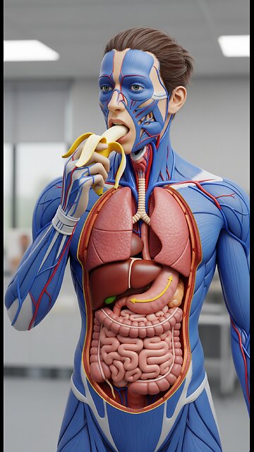 What Happens When a Woman Eats a Banana | 3D Female Digestive System Animation #3d #humanbody