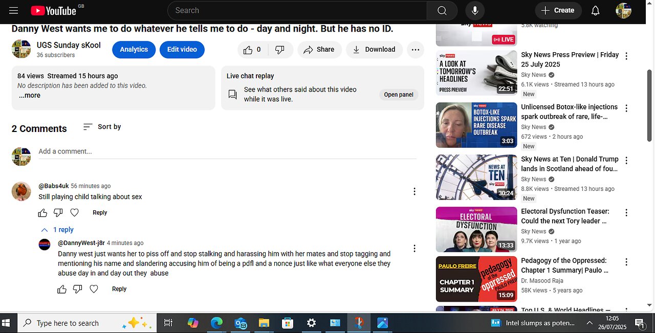I thought it was just drugs with Babs, but I actually believe she is a PAEDOPHILE herself, sadly.