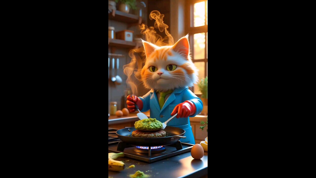 cat cooking 🍳🍳🍳