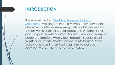 Best Wedding Transport in South Melbourne