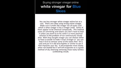 Fact Sheet Best Methods of Dispensing White Vinegar for Blue Sky