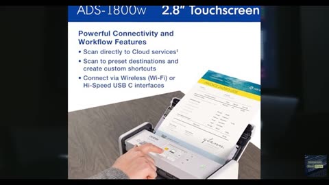 Brother ADS-1800W Wireless Compact Desktop Scanner | Scan Speeds of Up to 30ppm
