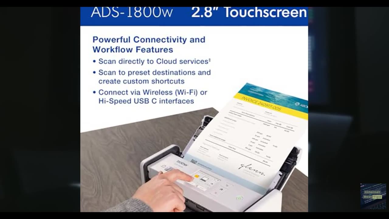Brother ADS-1800W Wireless Compact Desktop Scanner | Scan Speeds of Up to 30ppm