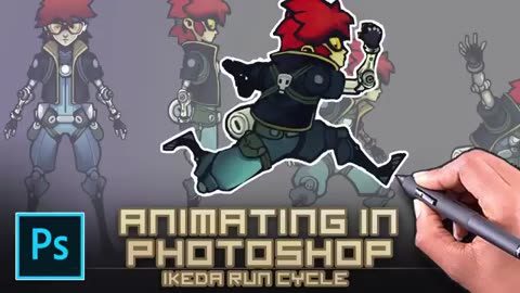Animating in photoshop (for indie games) - Ikeda 8 frame run animation challenge.