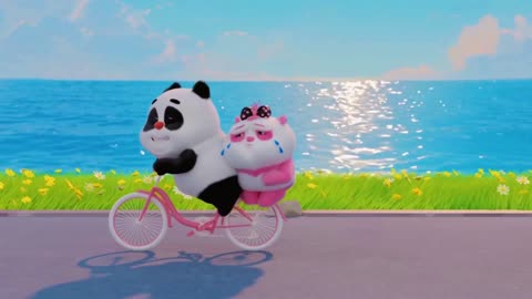 It’s a romantic story…kinda..🐼🎀🐼 #cute #shorts #fyp #funnyanimal #animation #funnypanda