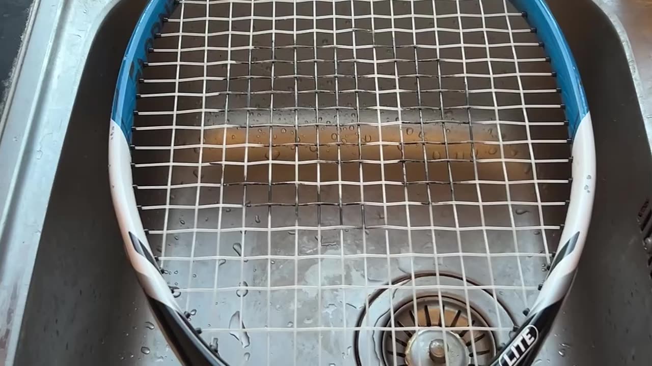 Tennis Racket Becomes Impromptu Pasta Strainer