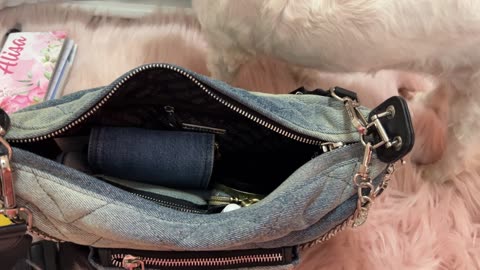 What's in my Denim Steve Madden Crossbody/Shoulder Bag.