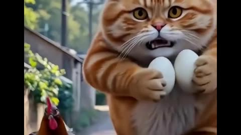 ai animated cat funny video