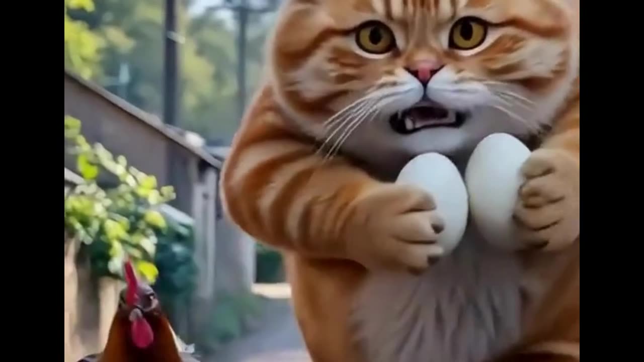 ai animated cat funny video
