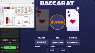 Baccarat - 51 units won in 22 minutes, 53% hit rate, 759 unit drawdown, to level 21, LCSD set to 0.7