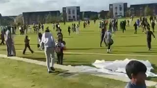 More footage is coming out of hundreds of Africans hunting down a lone Irish kid.