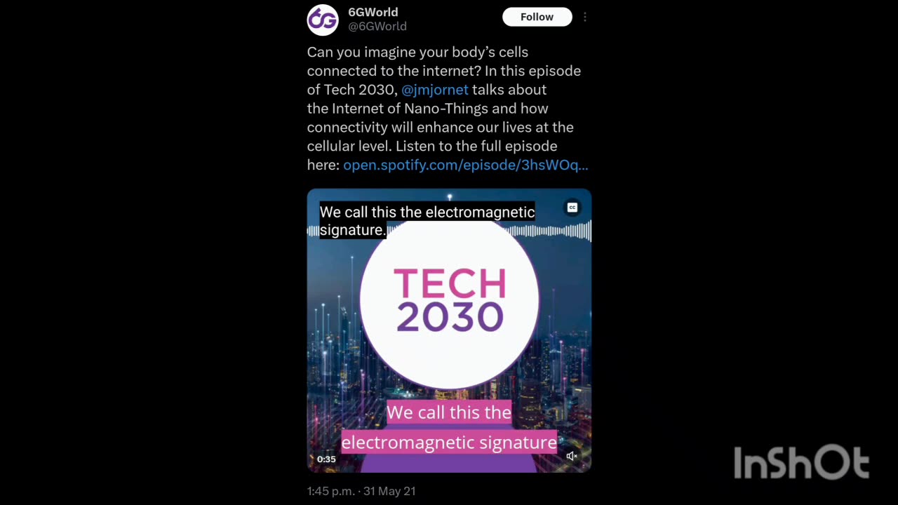 6G Can you imagine your body’s cells connected to the internet? Tech 2030, Josep Miquel Jornet The Internet of Nano-Things and how connectivity will enhance our lives at the cellular level!