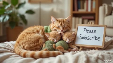 Mama Cat Works Hard at the Ice Cream Shop to Buy Kitten a New School Backpack ❤️