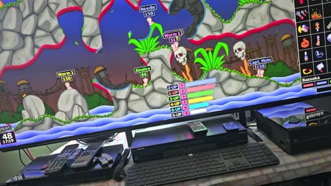 My Nintendo Switch Plays Worms Armageddon Anniversary Edition very well & looks great