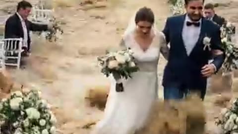 Viral: Flash Flood Hits Moments Before Wedding Ceremony #shorts #flood #disaste