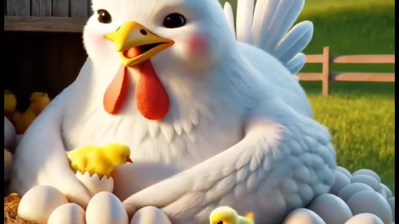 White hen is very sad