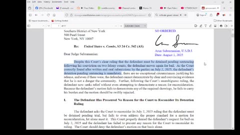 DIDDY COURT DOCUMENTS DIDDY NOT GETTING BAIL OR ORDERED
