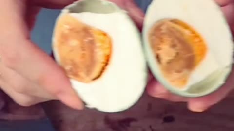 How I eat salted duck eggs in China Best with congee duckeggs