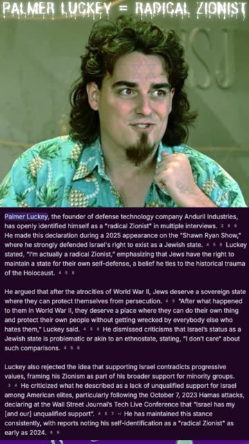 Palmer Luckey = Radical Zionist