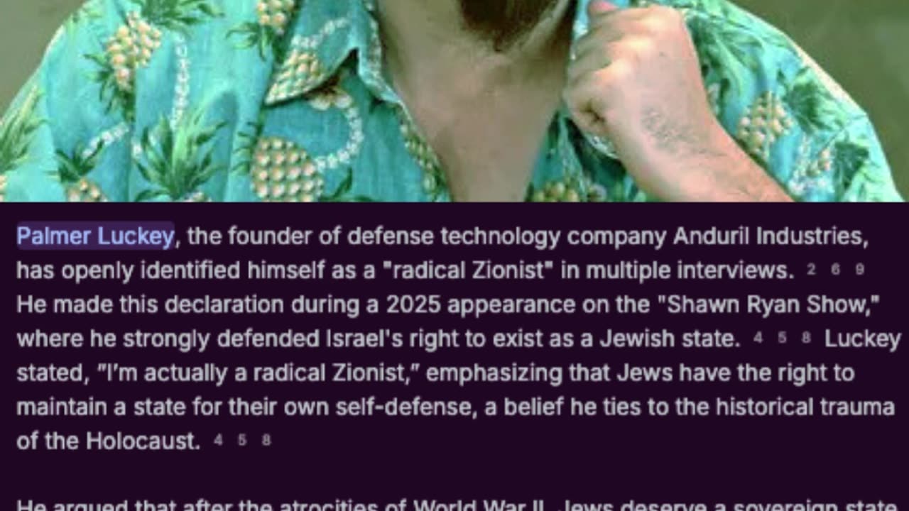 Palmer Luckey = Radical Zionist