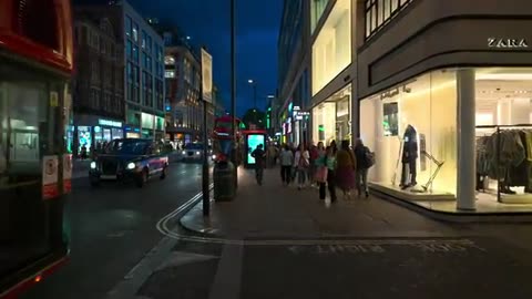 Central London Sunset Walk _ Relaxing Evening Walk through West End [4K HDR]