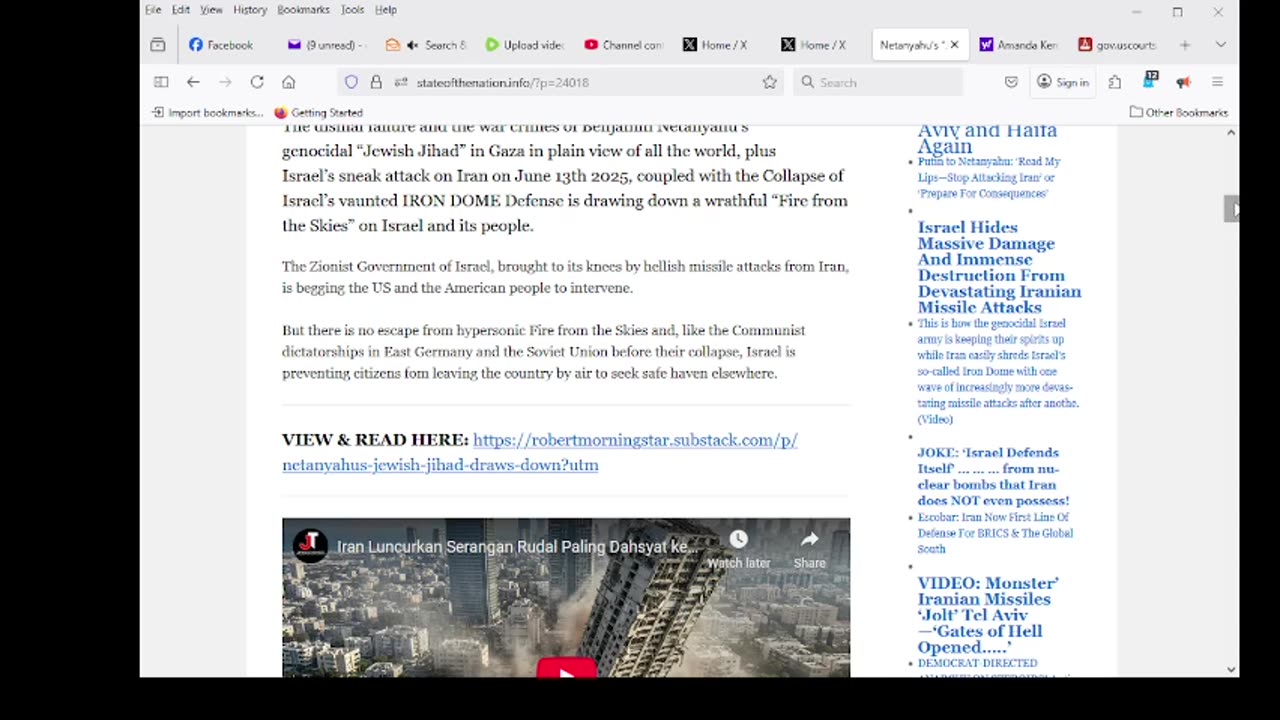 Netanyahu’s “Jewish Jihad” Draws Down God’s Ire and “Fire from the Skies” on Israel