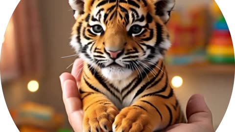 “Cat vs Tiger – When Both Sat on a Human Hand 😲🐱🐯”