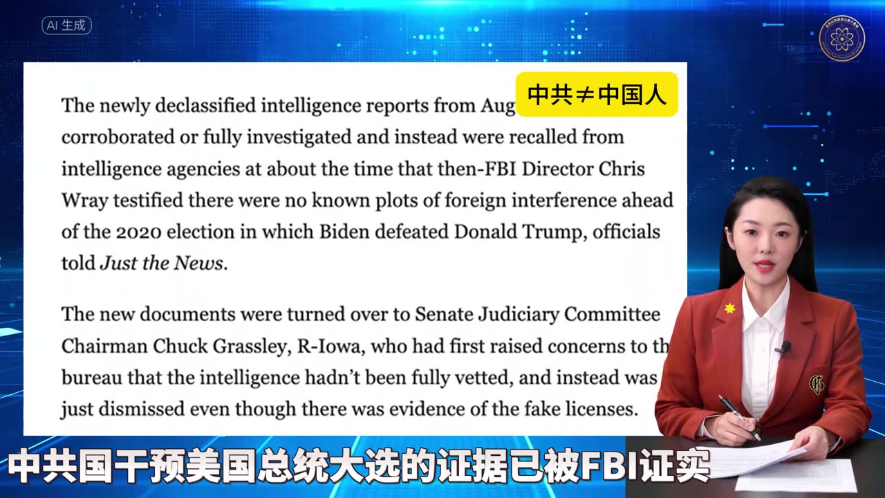 ☄️灭共头条 🐦‍🔥中共国干预美国总统大选的证据已被FBI证实 🔴《量子快报》第235期 06/18/2025 #重磅头条 🔥 AI视频语音版