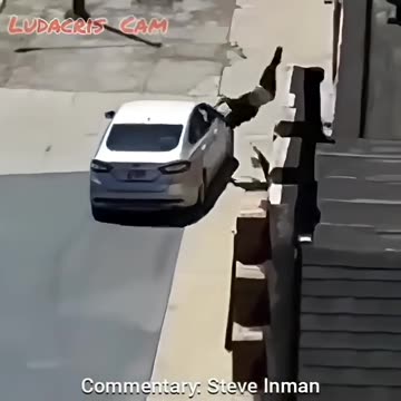 Coward throws rocks at cars and finds out