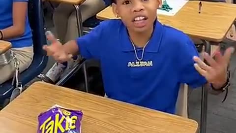 Kids get caught eating takis in class and teacher throws them away #shorts