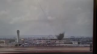 CCTV footage - Houthi missile impacts Ben Gurion Airport in Israel