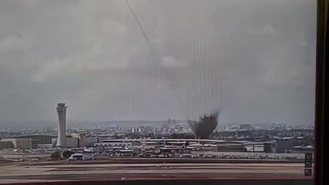 CCTV footage - Houthi missile impacts Ben Gurion Airport in Israel