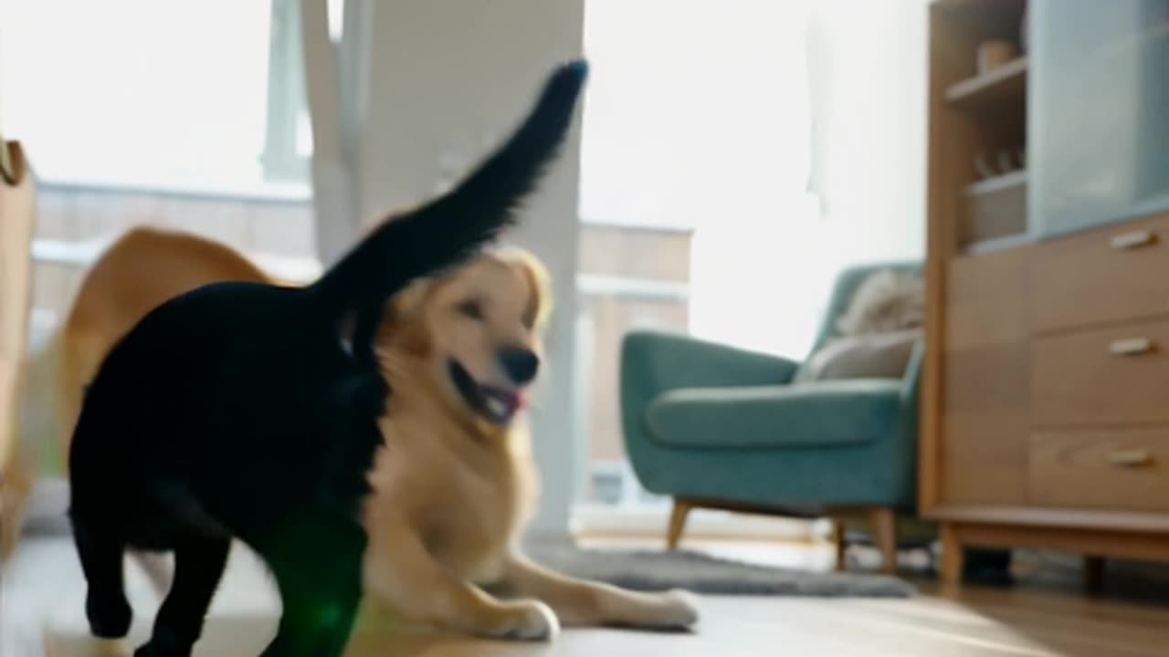 Clumsy Dog And Sneaky Cat