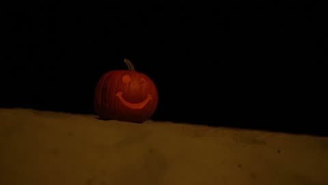 Pumpkin At The Beach At Night #halloween #beach #vibes