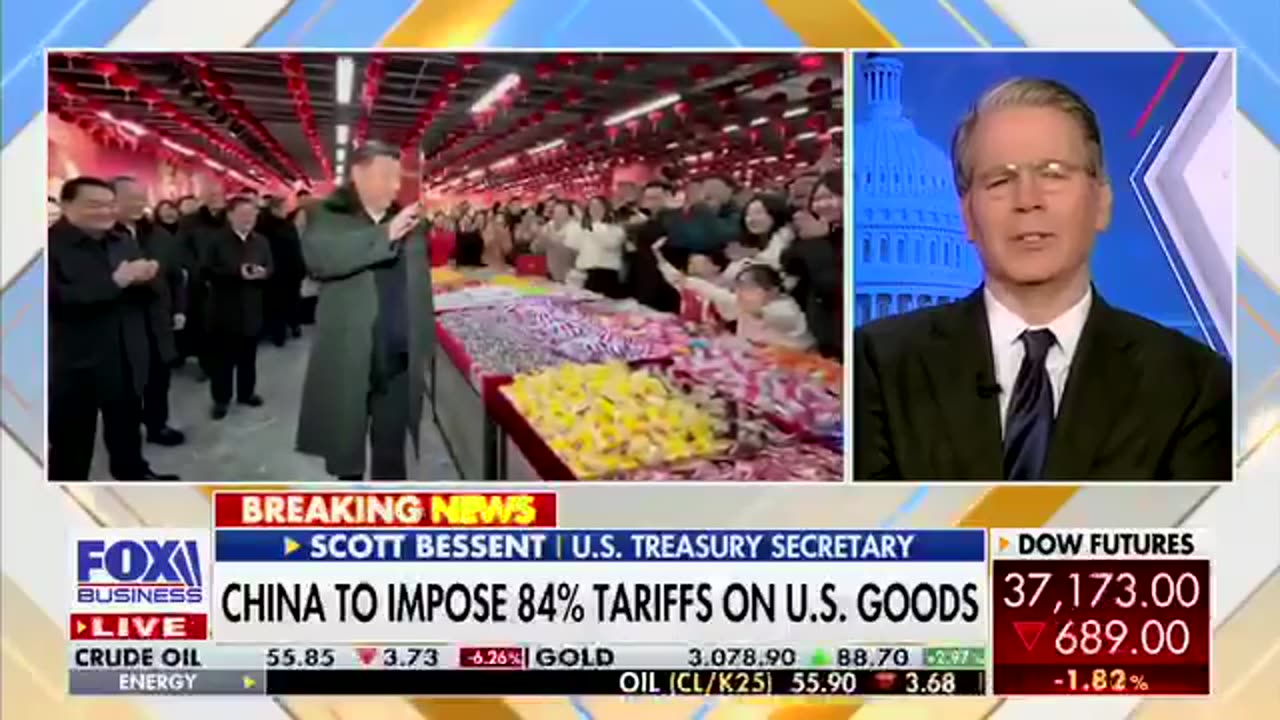 Treasury Secretary Bessent: 125% Tarrif gives "us" an edge!