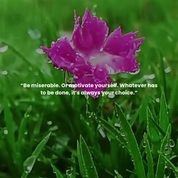 Be miserable. Or motivate yourself. Whatever has to be done, it’s always your choice.