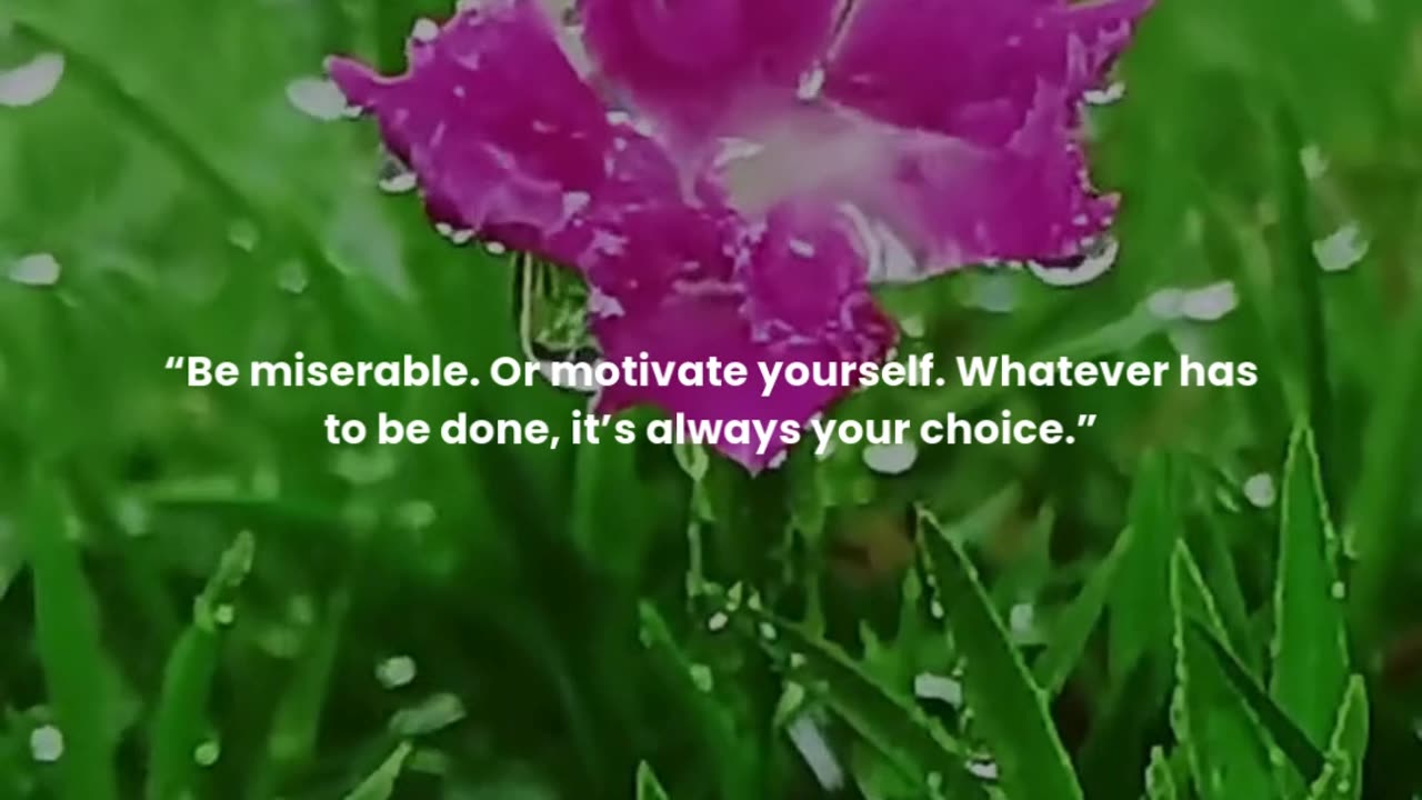 Be miserable. Or motivate yourself. Whatever has to be done, it’s always your choice.