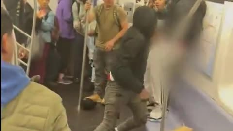 GRAPHIC_ stabbing attack on the NYC subway today - Usual suspect.