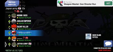 How to play mini militia in snow map