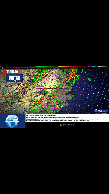 🌪️ Tornado Watch #56: NC/VA! Stay Alert! #shorts #severeweather
