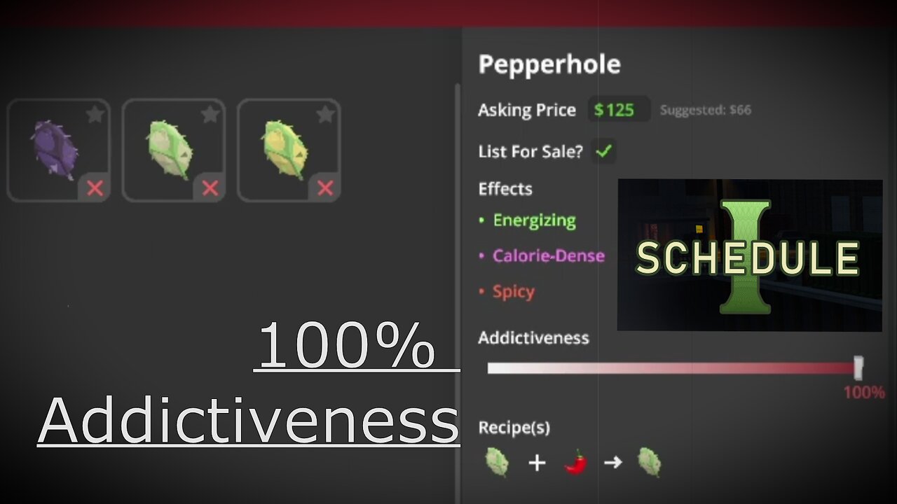 100% Addictive Schedule 1 Recipe