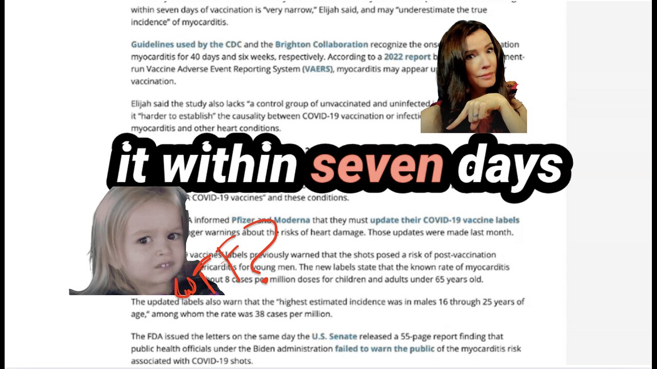 Shocking Pfizer Admission! They Don't Count Kids Getting Myocarditis If Reported After 7 Days!
