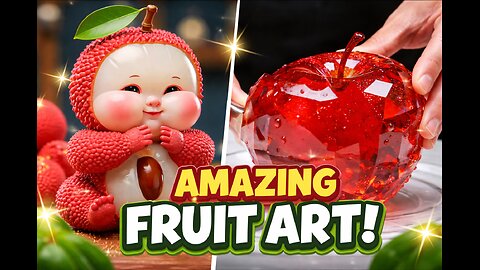 Amazing Fruit Art 🍎 Crystal Apple & Cute Lychee Baby!