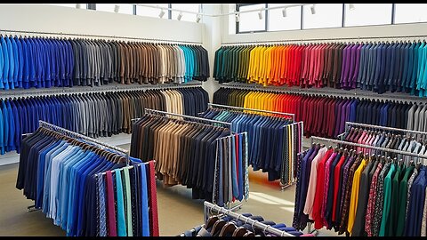 Room Full of Suit And Tie and Pants With different color