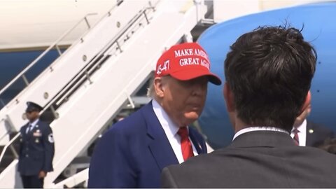 President Trump Gaggles with Press at Morristown Municipal Airport