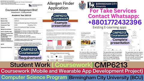 Client Work (Coursework) | CMP6213 Mobile & Wearable App Development | Birmingham City University