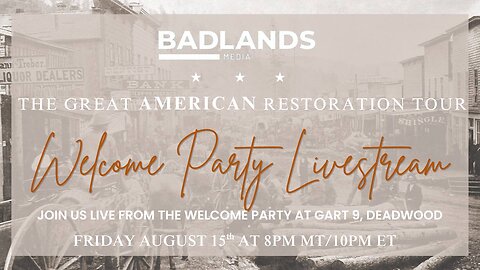 Live from DEADWOOD - GART 9 Welcome Reception Livestream