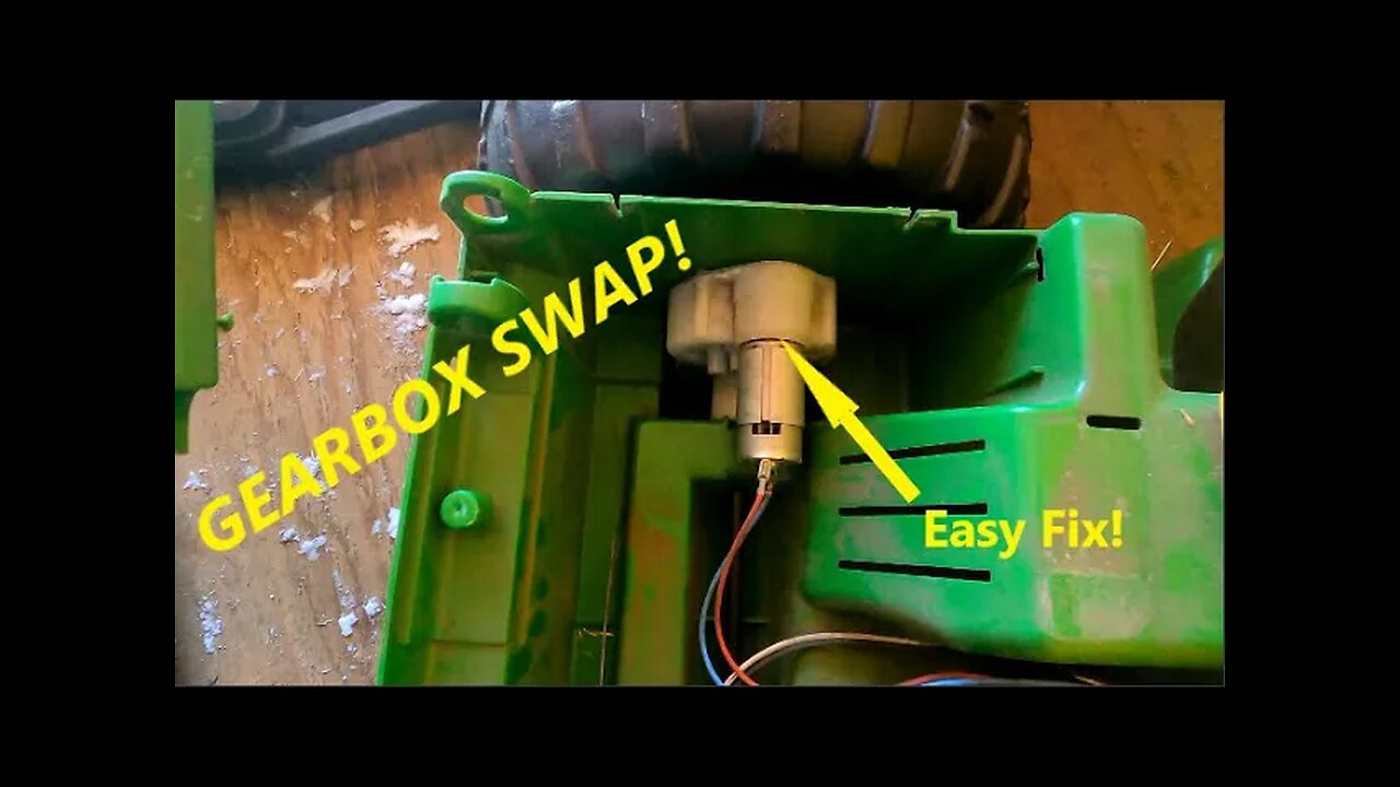 PEG PEREGO GEAR SWAP! - How to replace gearbox and motor in electric John Deere HPX. (Super EASY!)