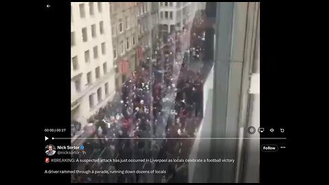 Breaking — Van rams into huge crowd after Liverpool soccer victory.